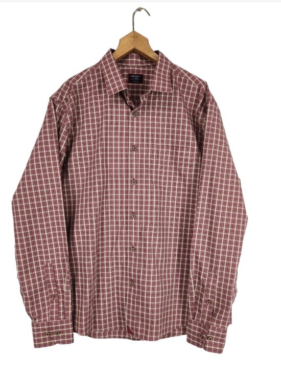 UNTUCKit Other - Untuckit Button Up Shirt Mens XL Maroon Plaid Wrinkle Free Regular Fit